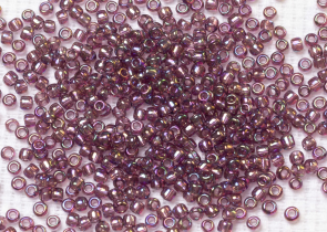 Бисер Япония круглый 15/0 10г 0166B аметист, радужный прозрачный