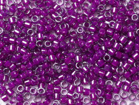 Бисер Япония MIYUKI Delica цилиндрический 11/0 5г DB-0281 бледно-пурпурный с цветной линией блестящий